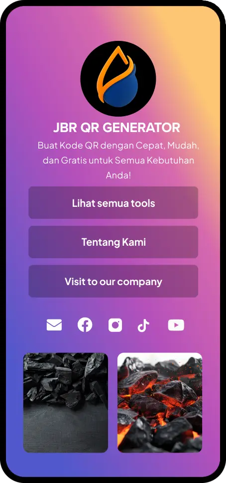 Tangkapan layar contoh halaman bio